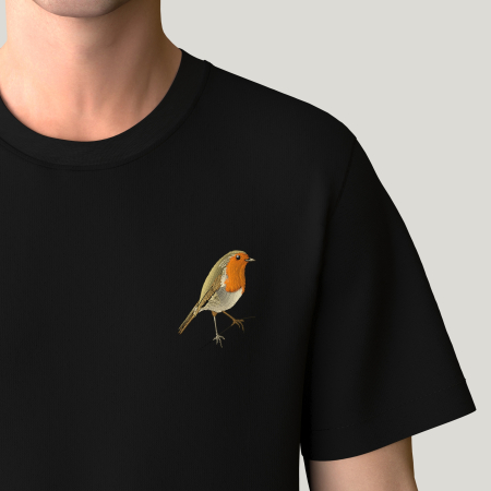 Organic T-shirt little robin embroidered Made in PARIS PHILIPPGABER