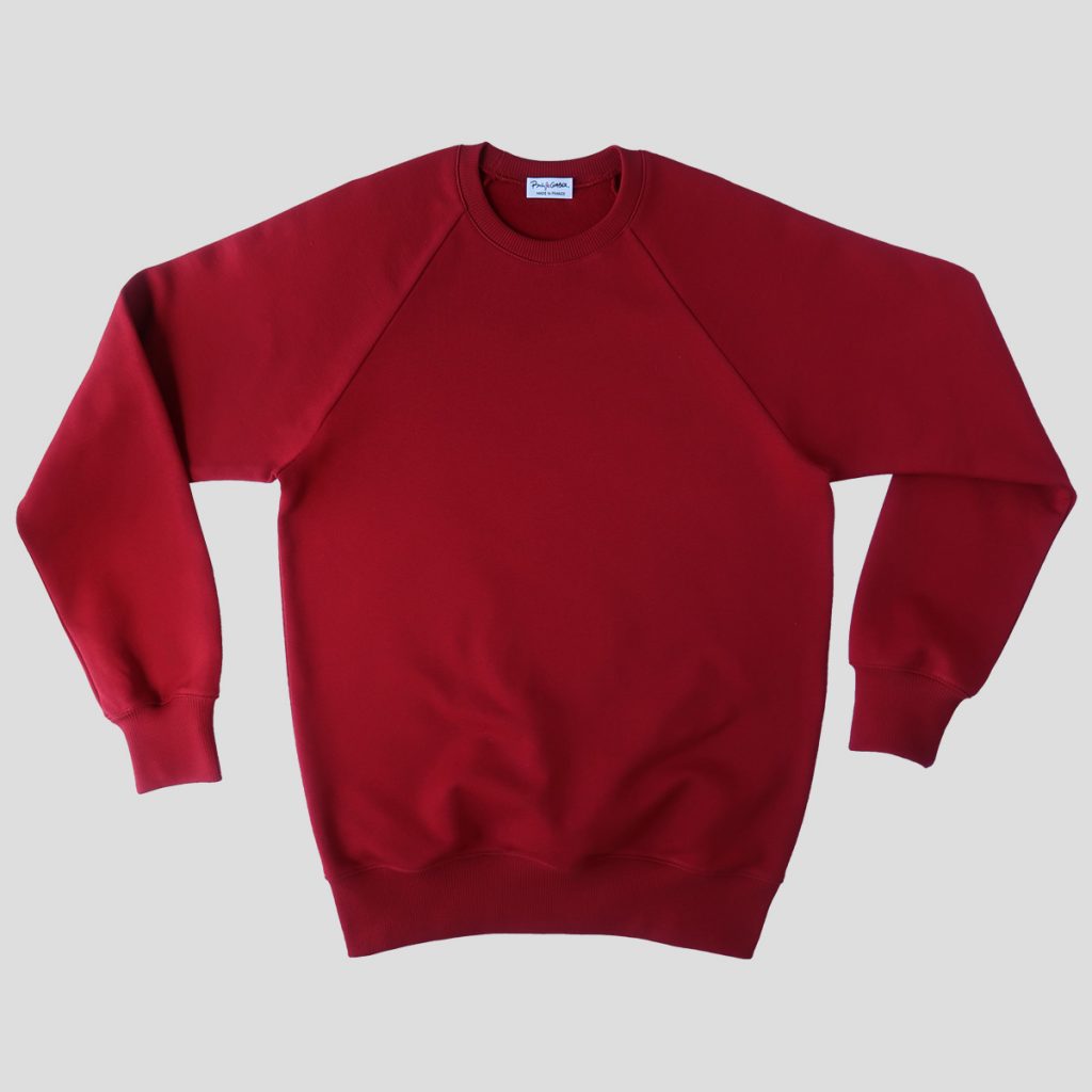 Sweatshirt made in France coton biologique rouge PhilippeGaber
