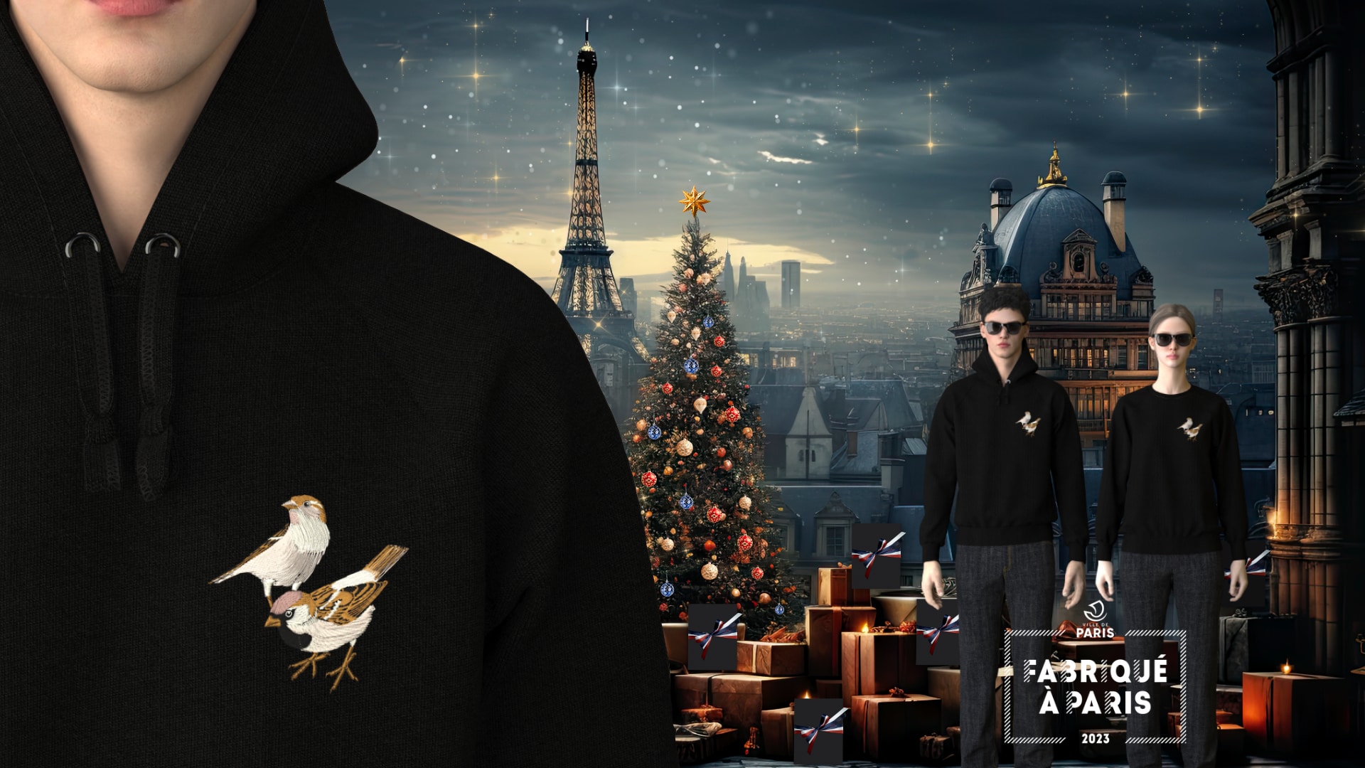 Organic Sweat-shirt & Hoodie, Gots certified , Made & embroidered  in Paris with ethics, for your order by philippe Gaber